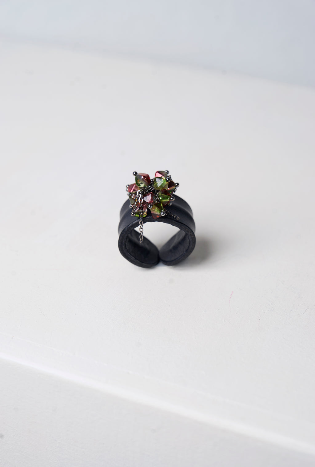 Pomegranate Leather Ring (Orange)