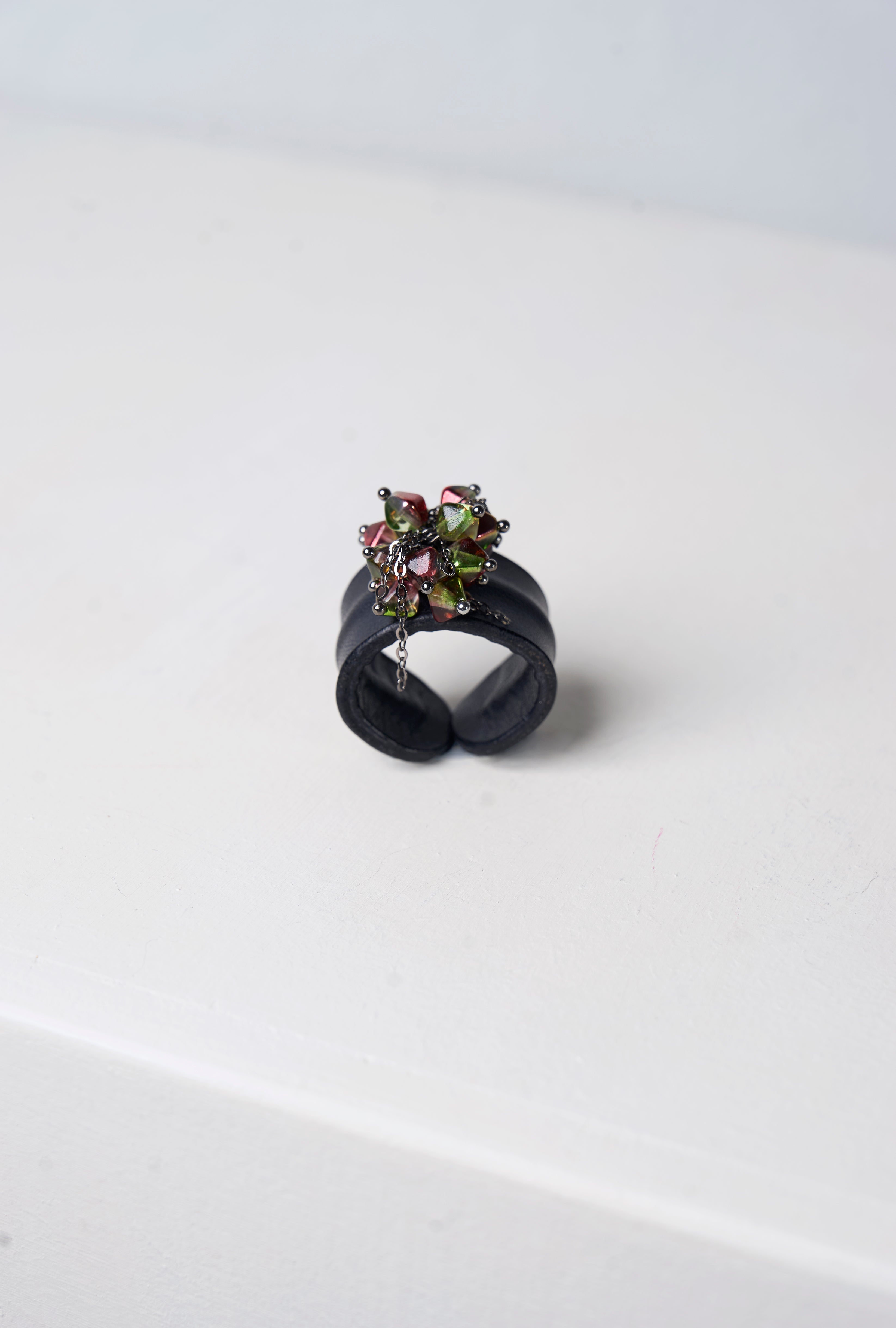 Pomegranate Leather Ring (Orange)