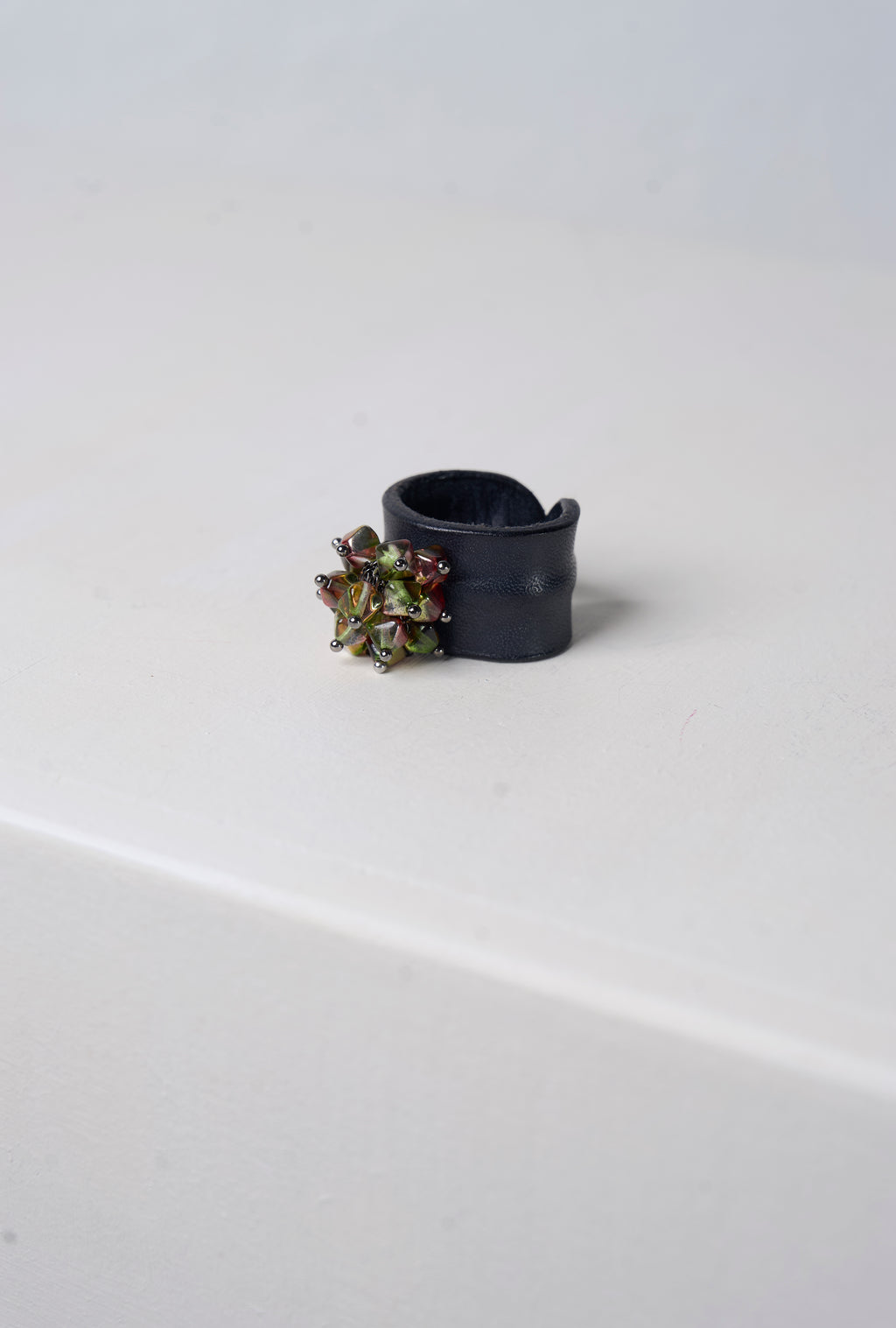 Pomegranate Leather Ring (Orange)