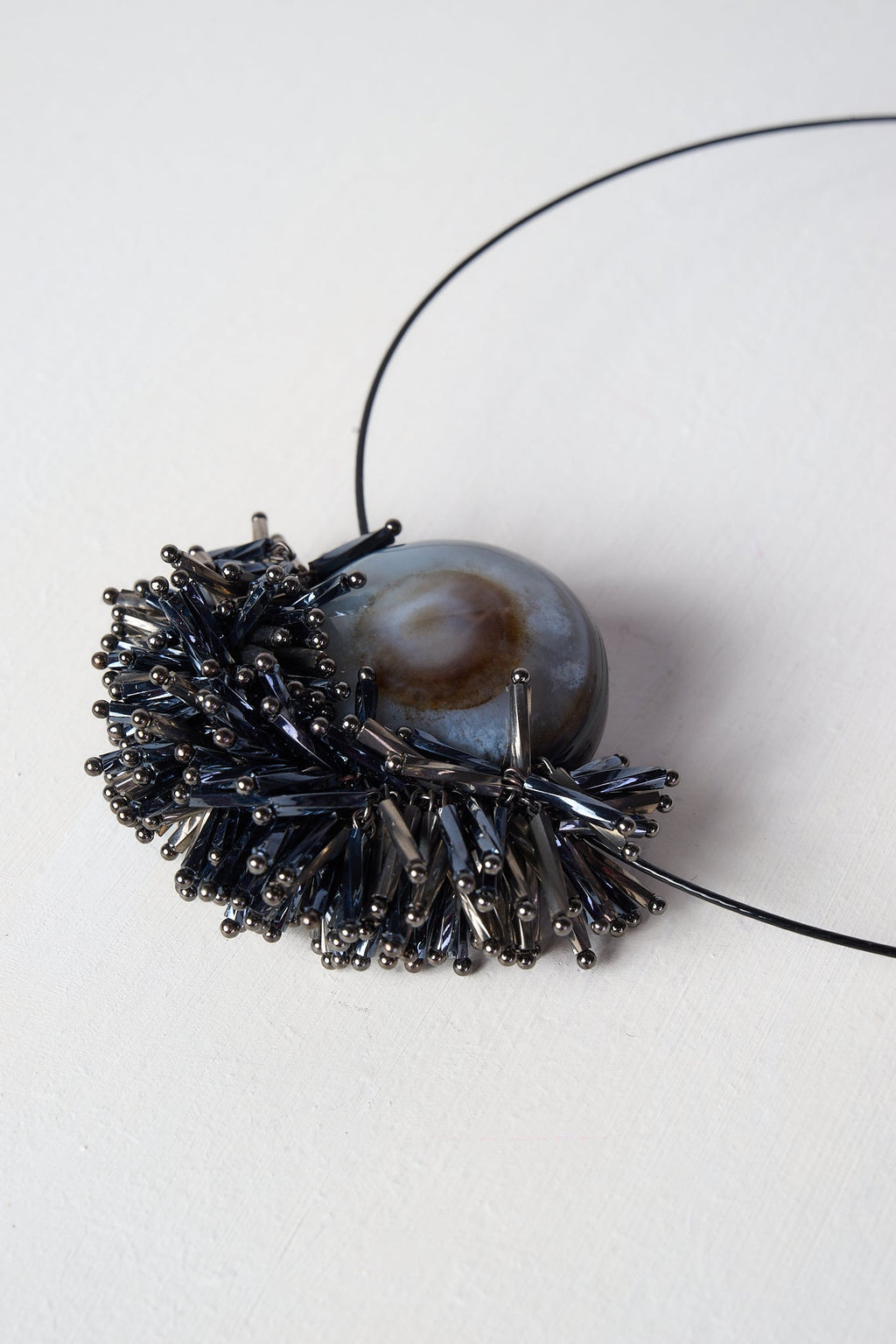 Agate & Glass Beads Choker (Navy Blue) - Machtvoll