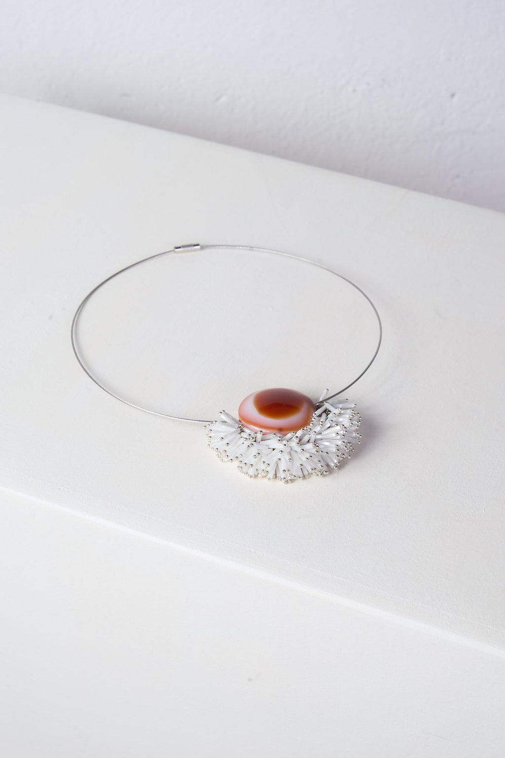 Agate & Glass Choker (White × Orange) - Machtvoll