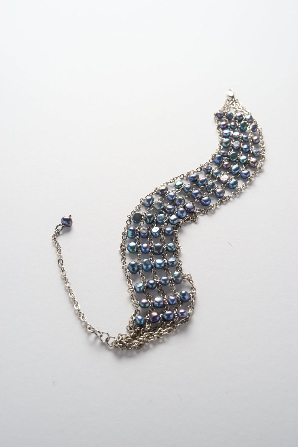 Blue Pearl Wide Choker (Silver × Blue) - Machtvoll