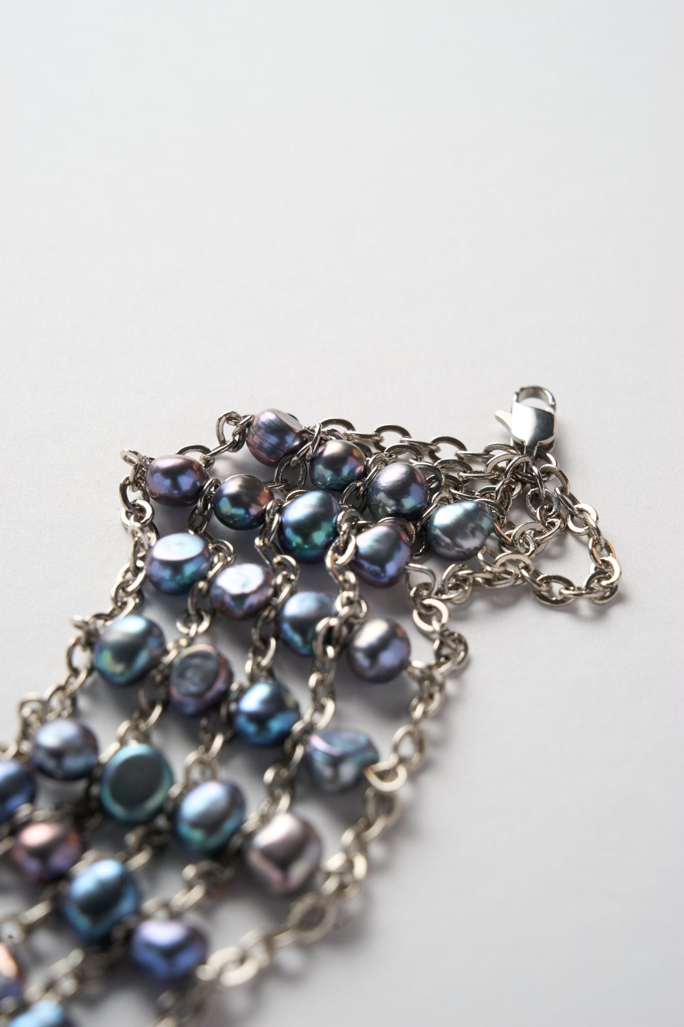 Blue Pearl Wide Choker (Silver × Blue) - Machtvoll