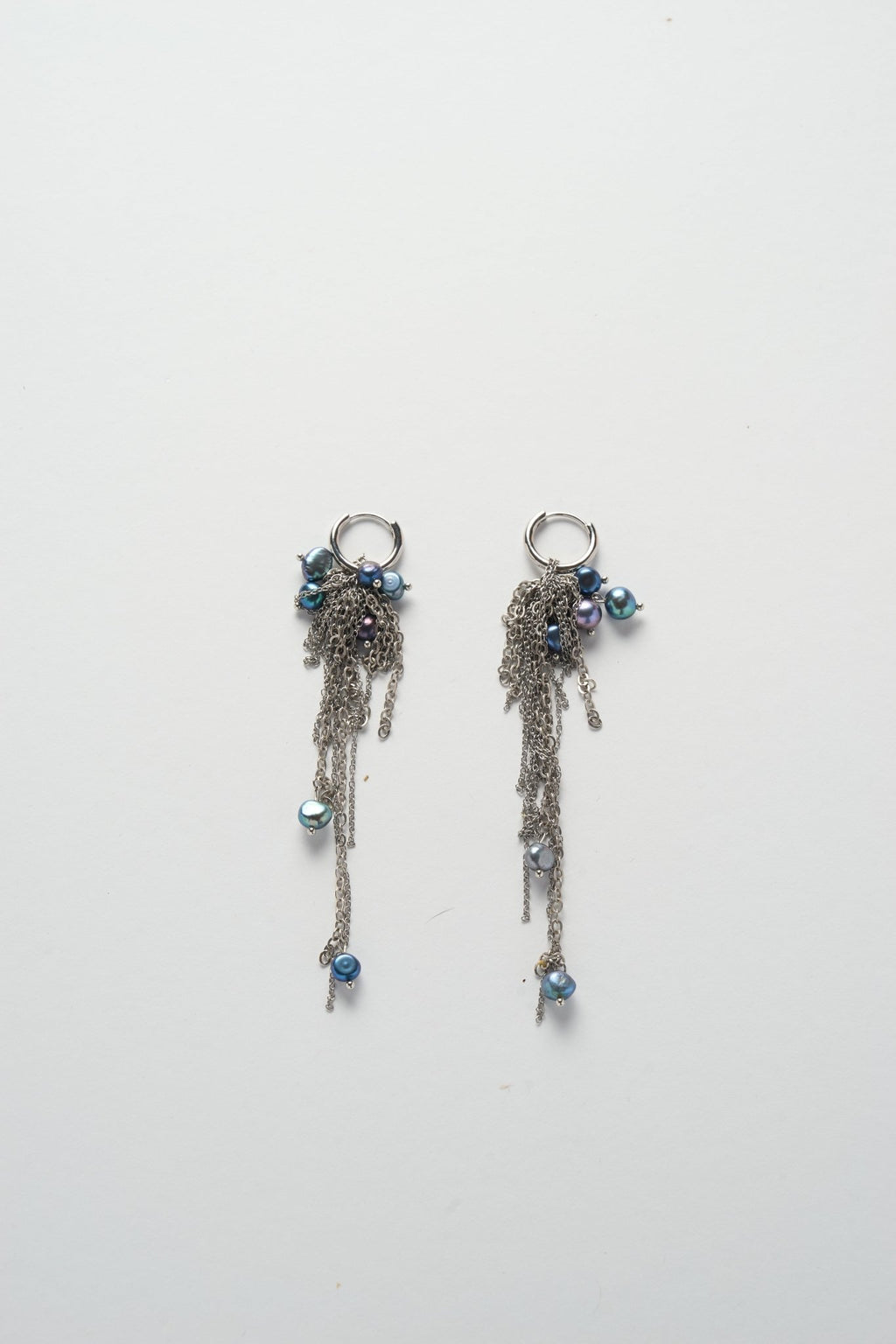 Blue Pearls Earrings (Silver × Blue)