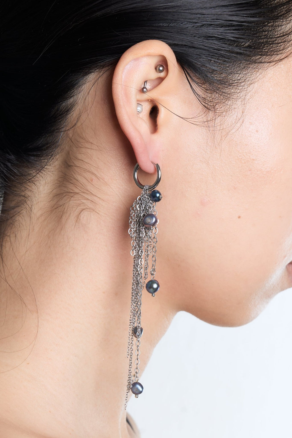 Blue Pearls Earrings (Silver × Blue)
