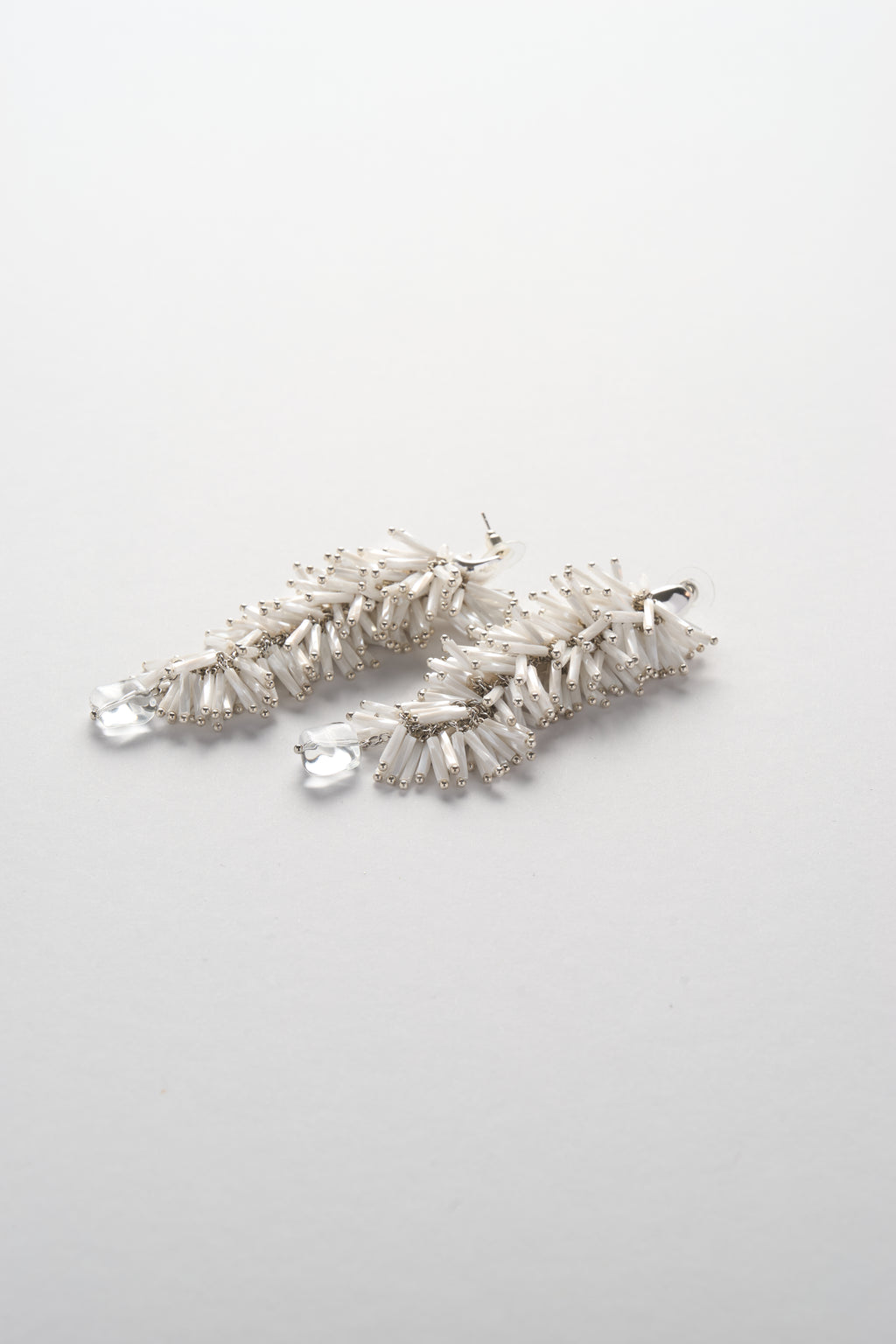 Urchins Long Earrings (White)