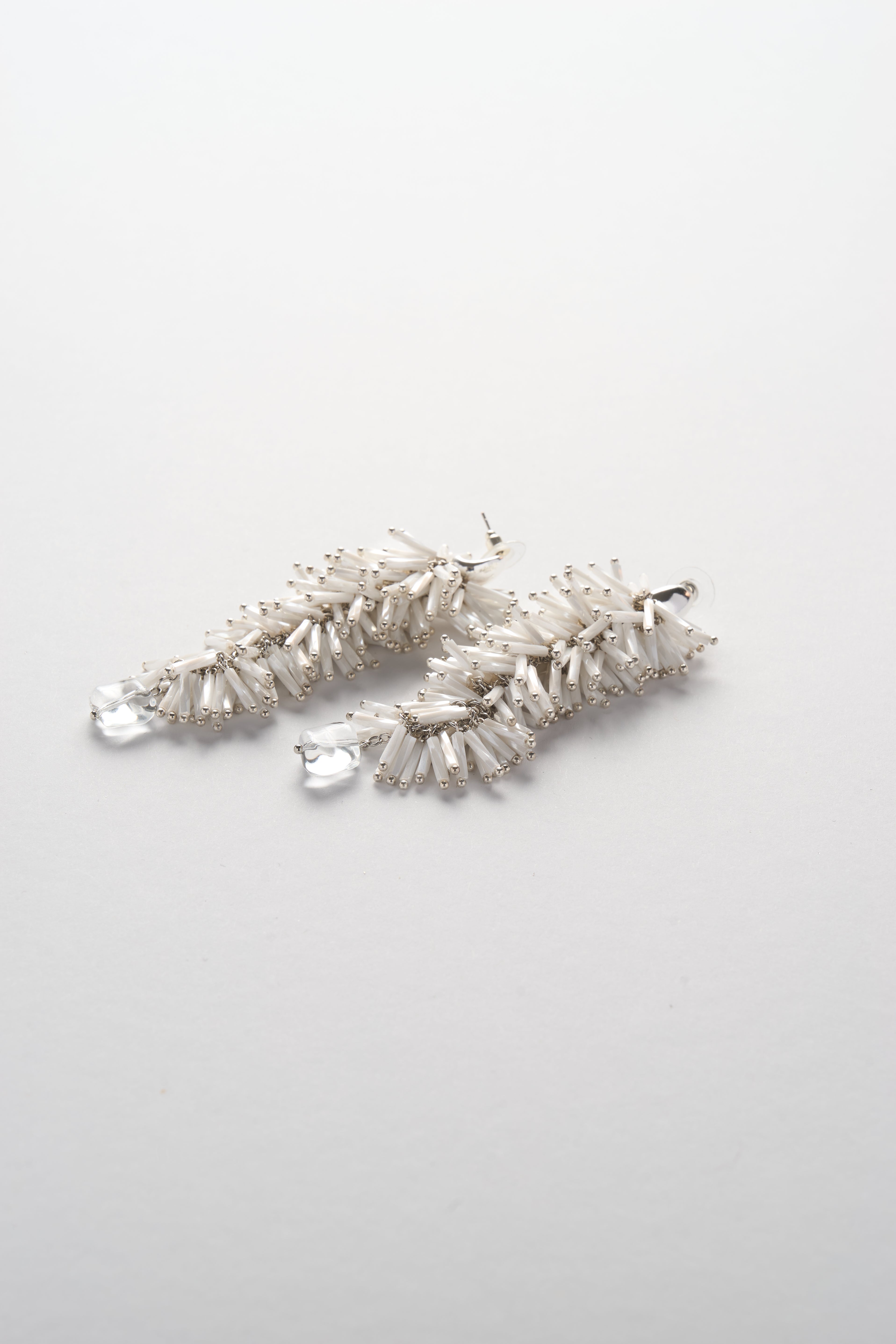 Urchins Long Earrings (White)