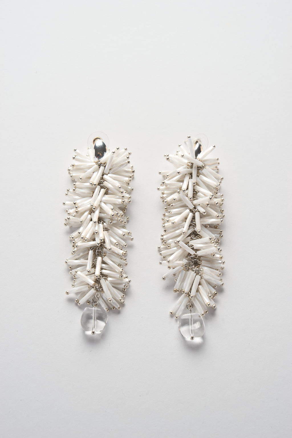 Urchins Long Earrings (White)