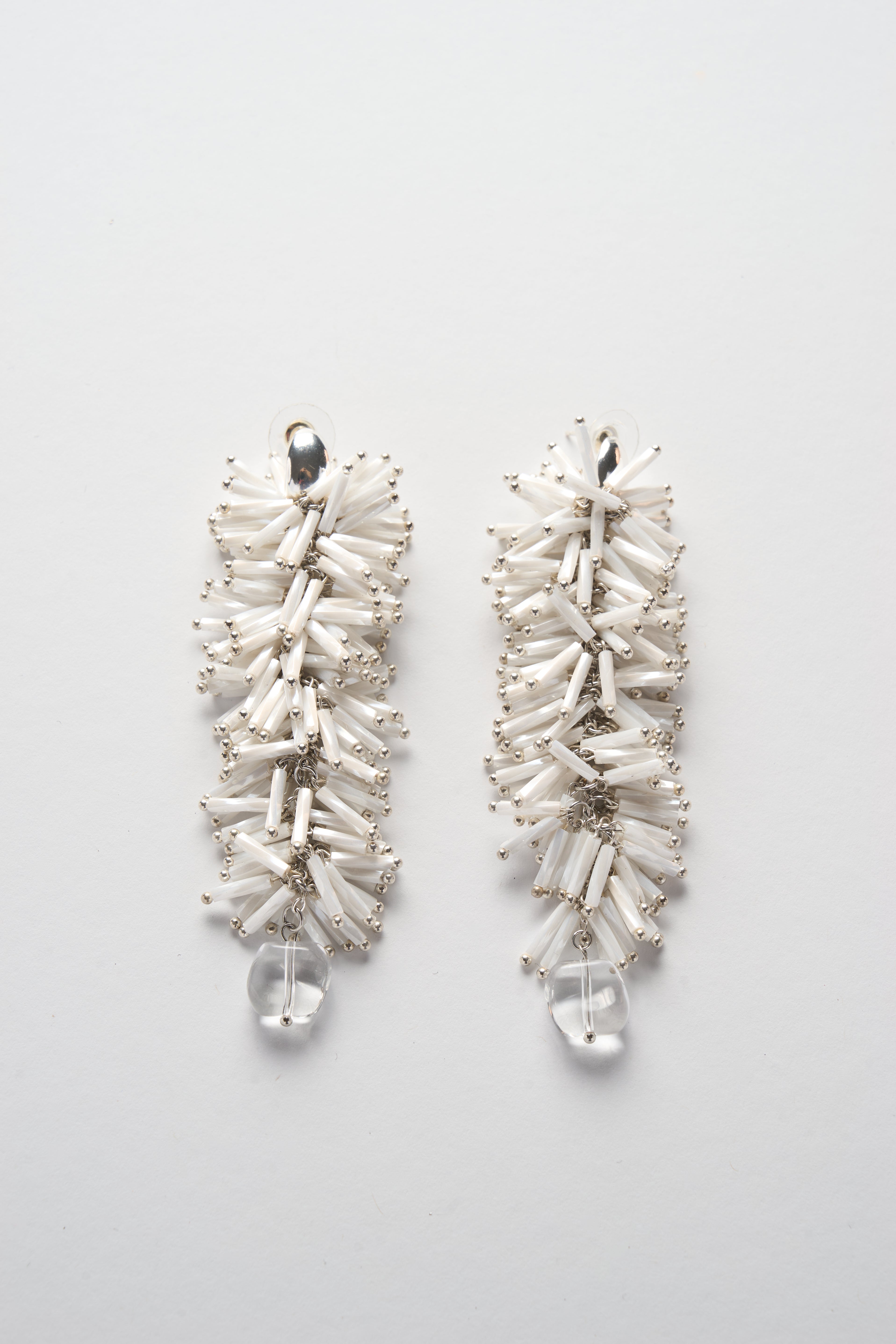 Urchins Long Earrings (White)