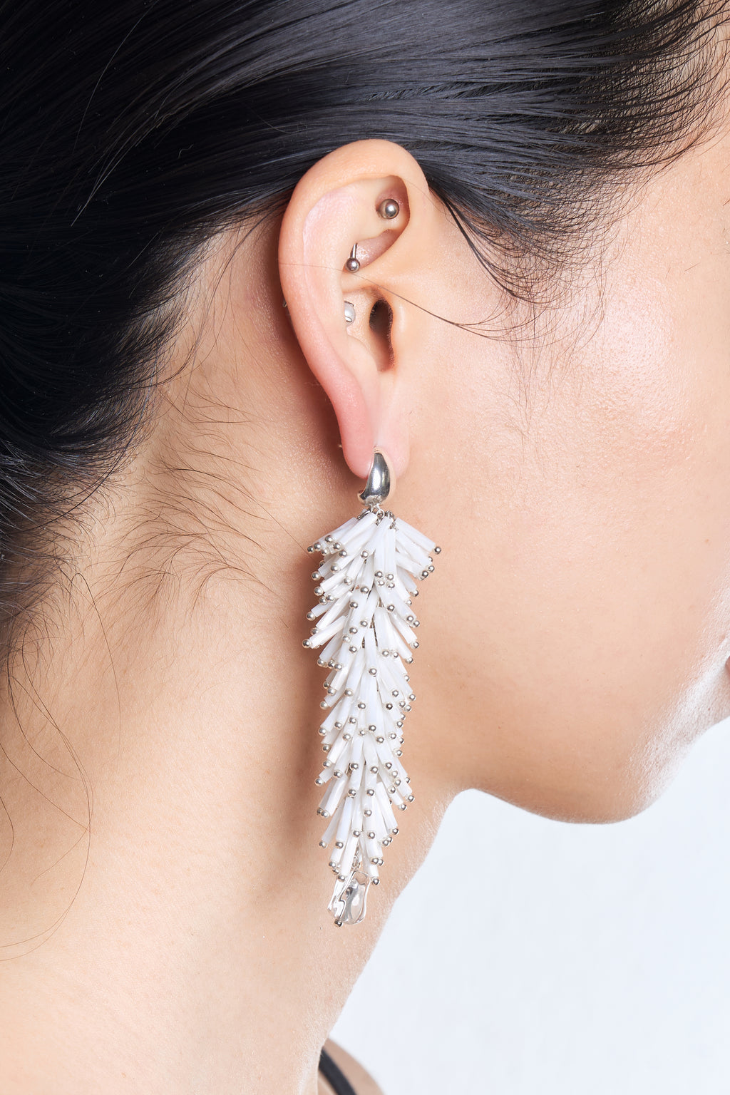 Urchins Long Earrings (White)