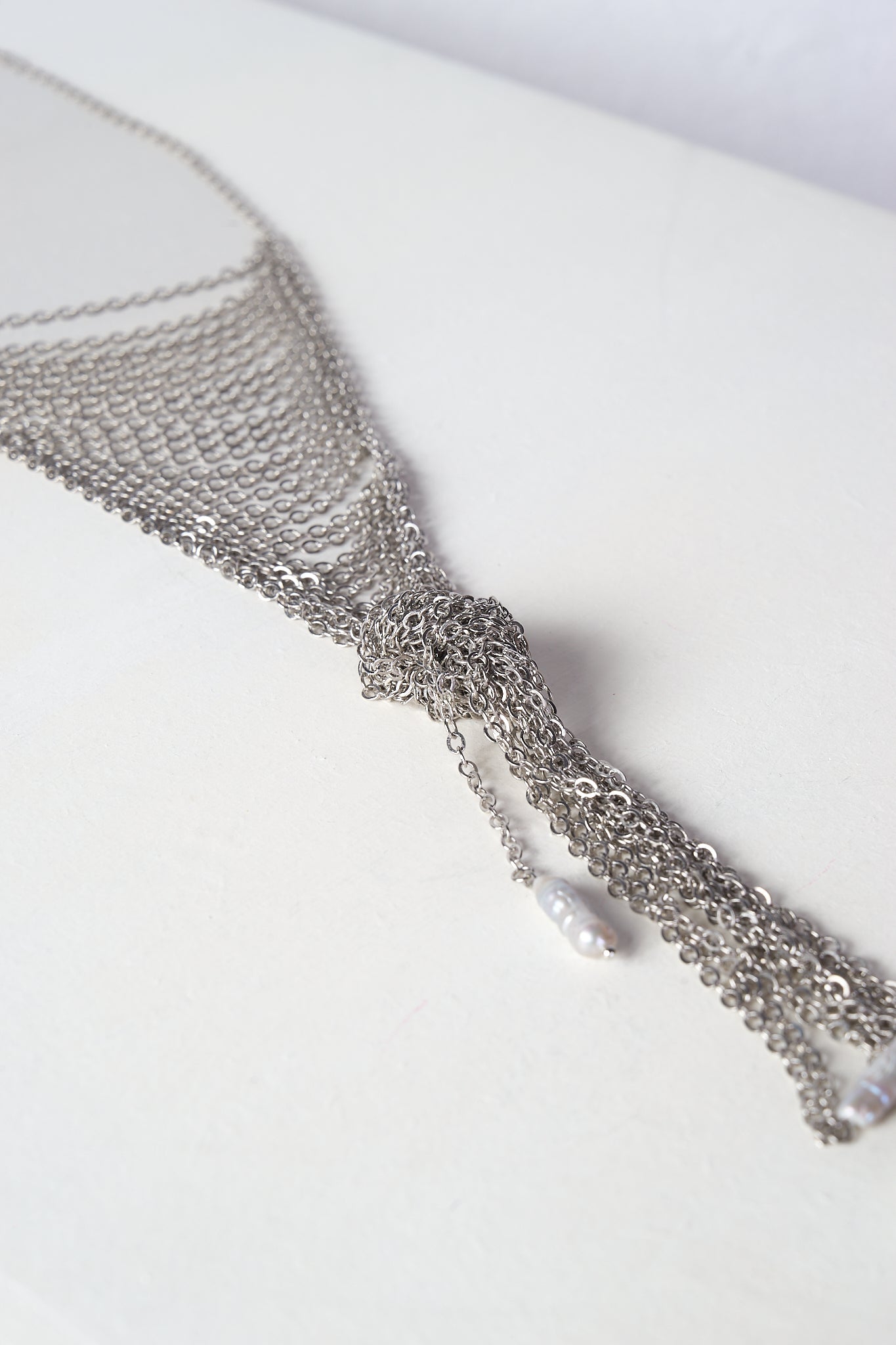 Metal Lace Knots Necklace (Silver) - Machtvoll