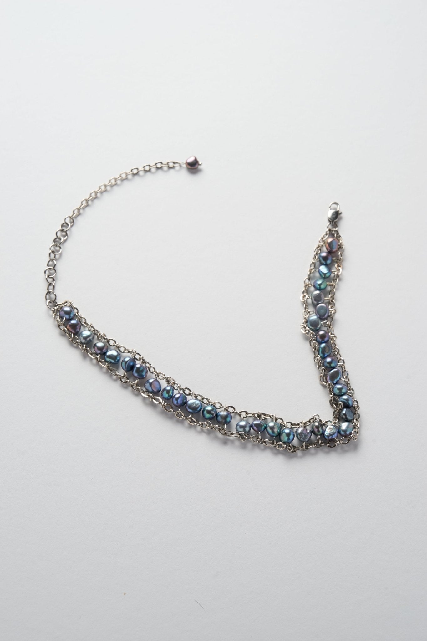 Pearl Chain Choker (Silver × Blue) - Machtvoll