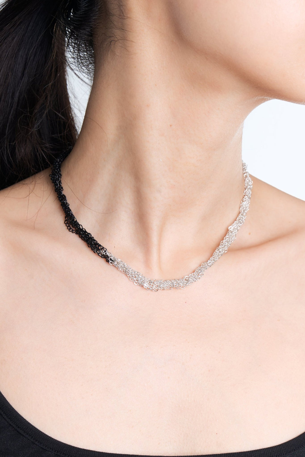 Two-Tone Metal Lace Necklace