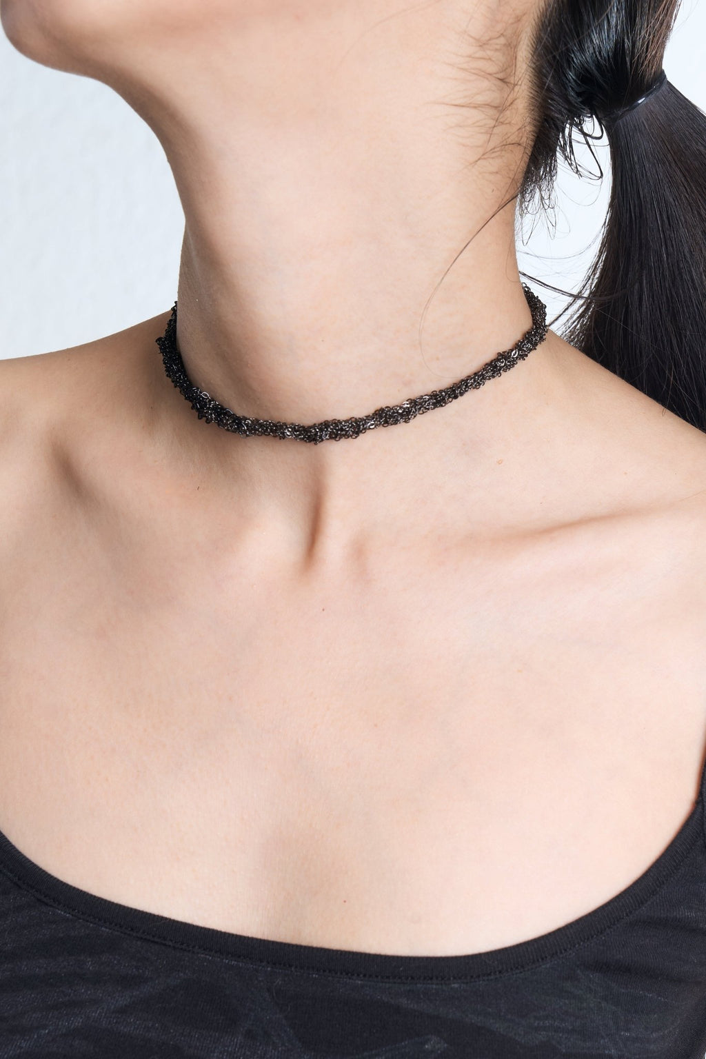 Two-Tone Metal Lace Necklace