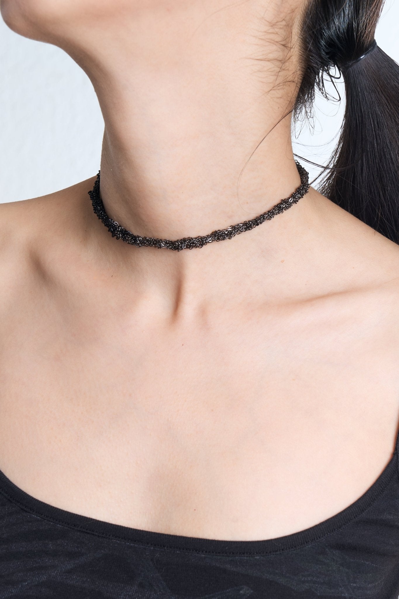 Two-Tone Metal Lace Necklace