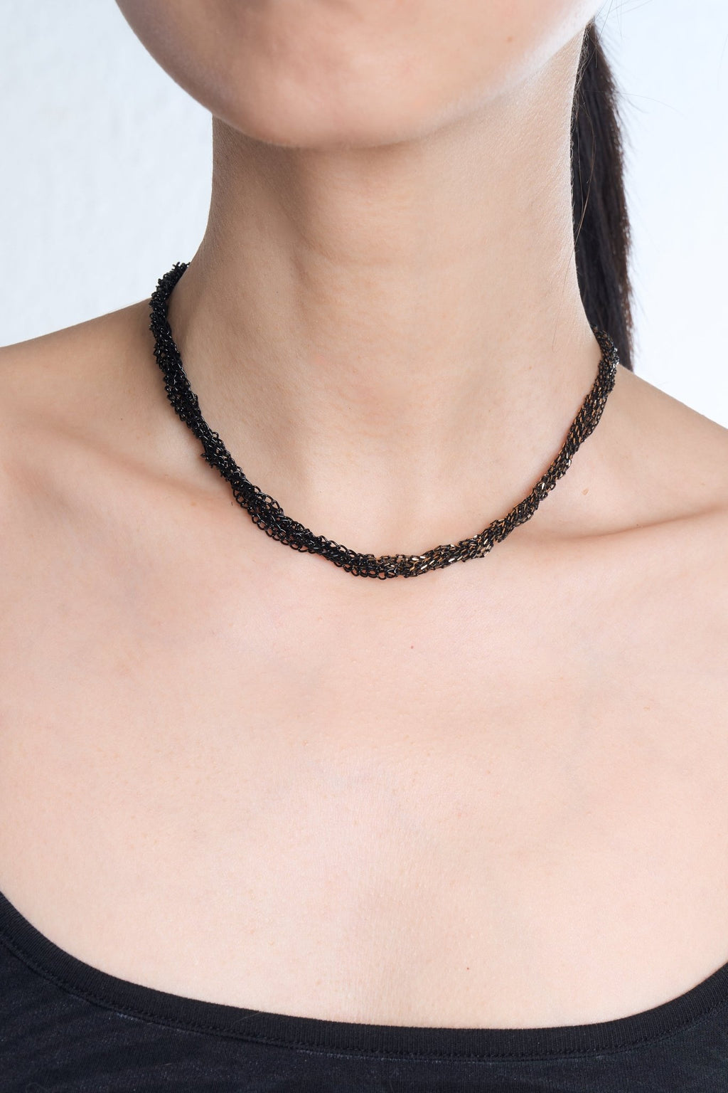 Two-Tone Metal Lace Necklace