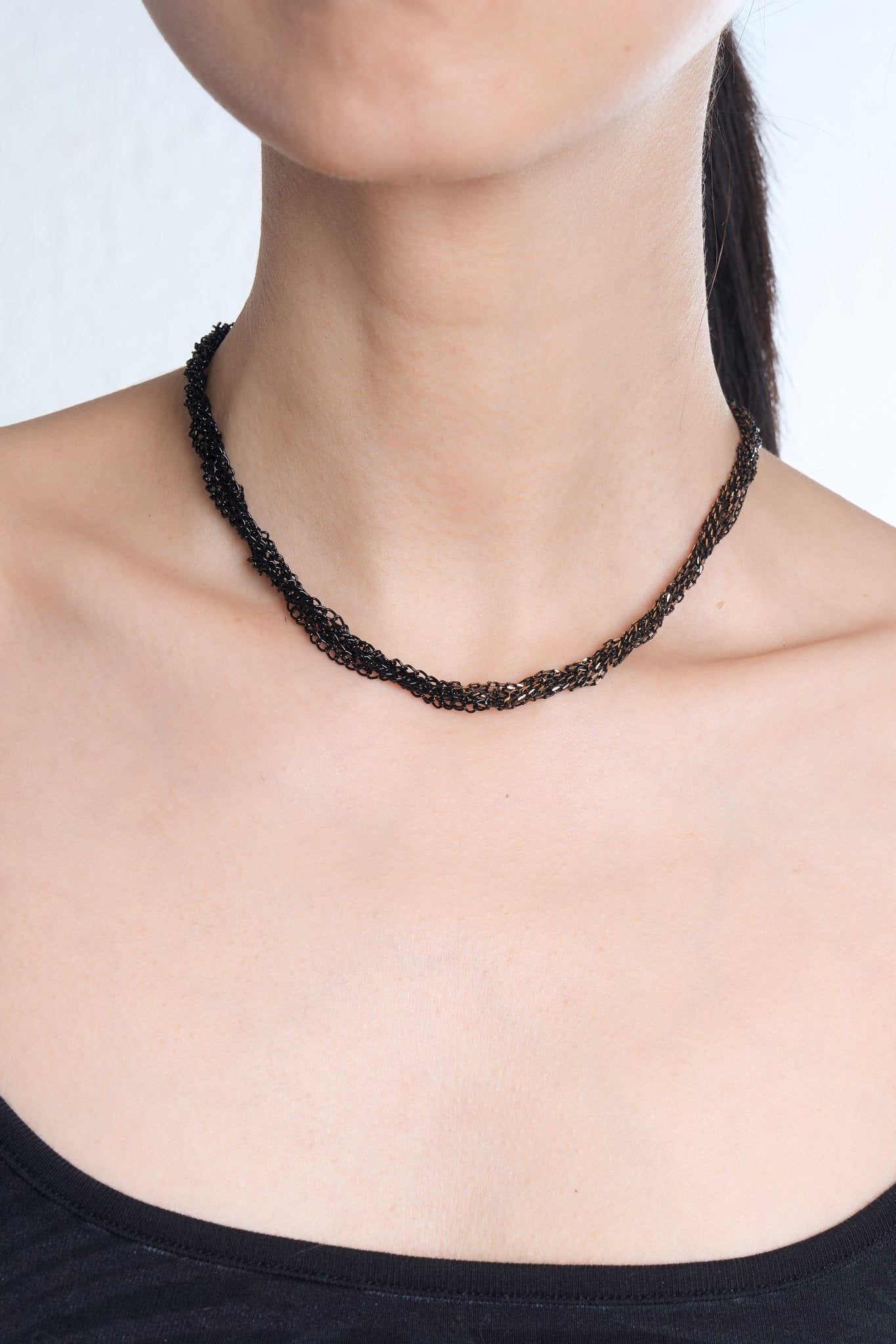 Two-Tone Metal Lace Necklace