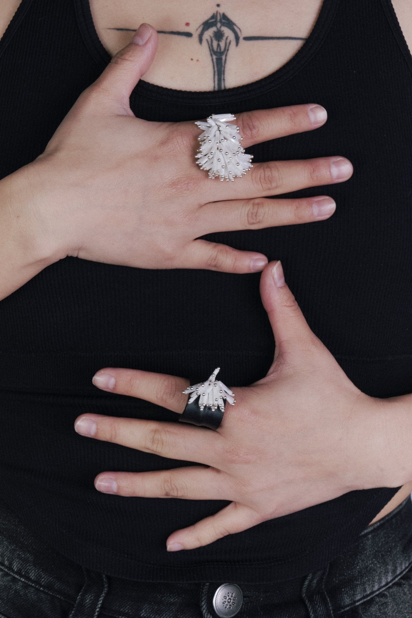 Urchins Leather Ring (White) - Machtvoll