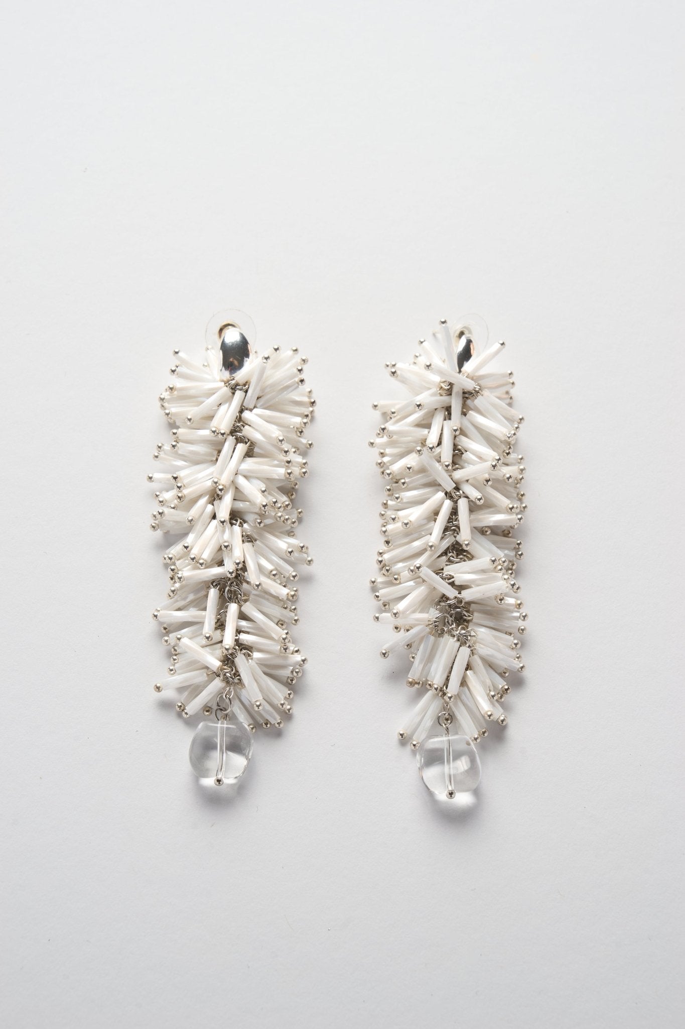 Urchins Long Earrings (White)