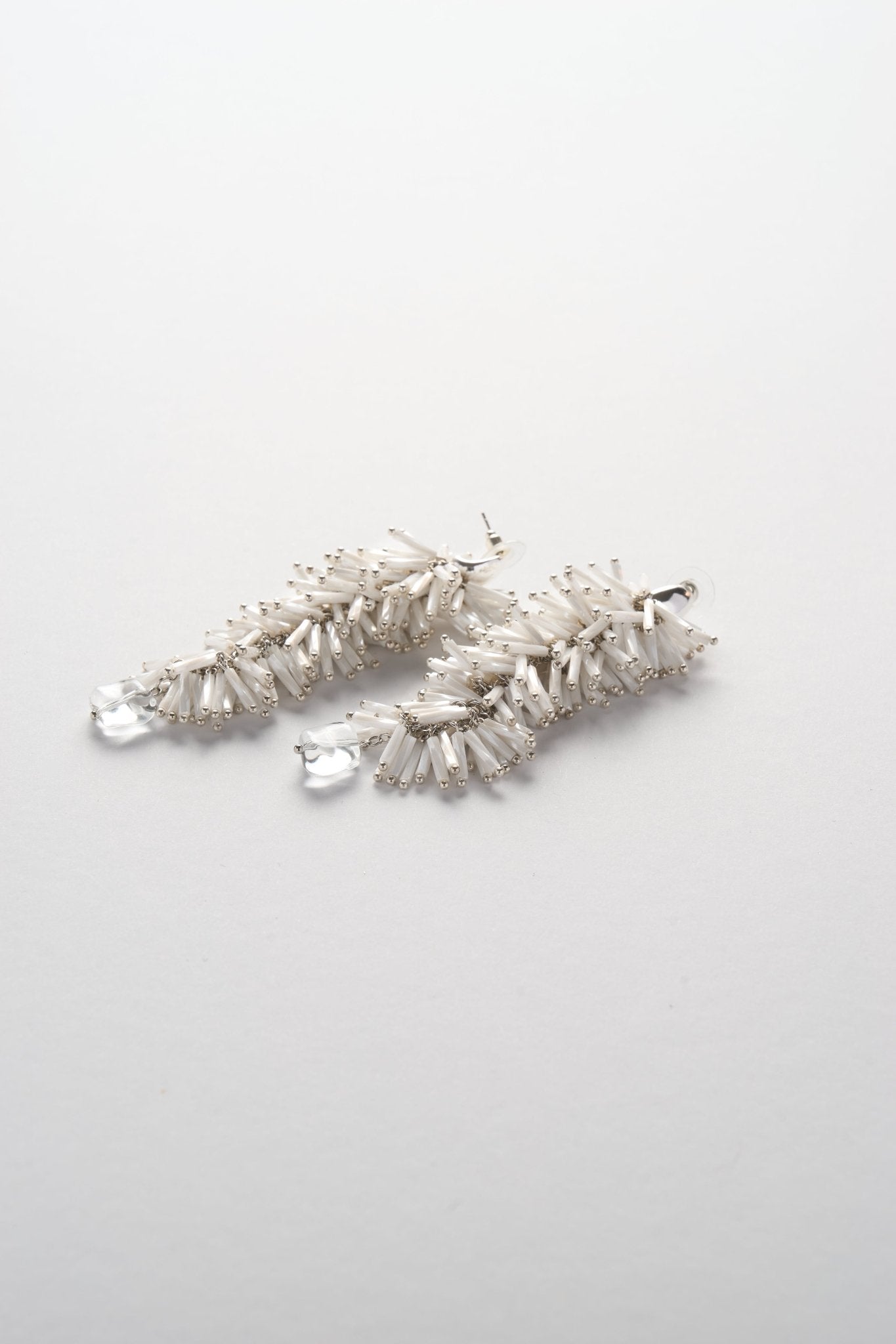 Urchins Long Earrings (White)
